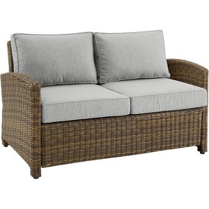 HomeStock Bradenton Outdoor Wicker Loveseat - 1 of 4