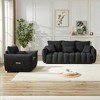 3-Seater + 1-Seater Teddy Fabric Sofa Set with Wooden Frame and Thick Cushions, 4 Removable Pillows - 3 of 4
