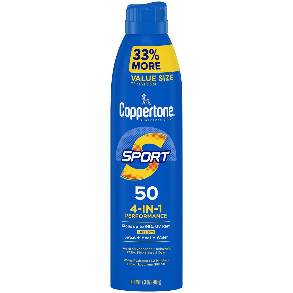 Photos - Cream / Lotion Coppertone Sport Sunscreen Spray - SPF 50 - 7.3oz Value Size