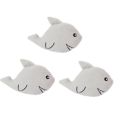 ZippyPaws - Sea Buddies Burrow, Interactive Squeaky Hide and Seek Plush Dog Toy - Sharks Miniz