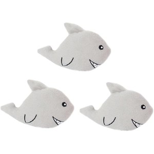 ZippyPaws - Sea Buddies Burrow, Interactive Squeaky Hide and Seek Plush Dog Toy - Sharks Miniz - 1 of 1