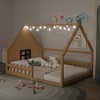 KIGFTSOD Full Size Wood House Bed with Window and Fence - 3 of 4