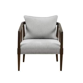 Wilbur Spindle Accent Armchair with Removable Back Pillow Light Gray - Madison Park
