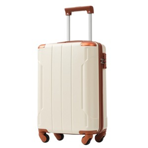 FURNIinspire Luggage 20 Inch Carry On Luggage, Lightweight Durable Suitcase with Wheels for Travel Business, White, 8.3"*13.6"*21.5" - 1 of 4