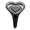 Slickblue Valentine’s Day Inspired Double Heart Ring, IP Black Stainless Steel, Synthetic Rose Crystals,Women's size 5–10 - 4 of 4