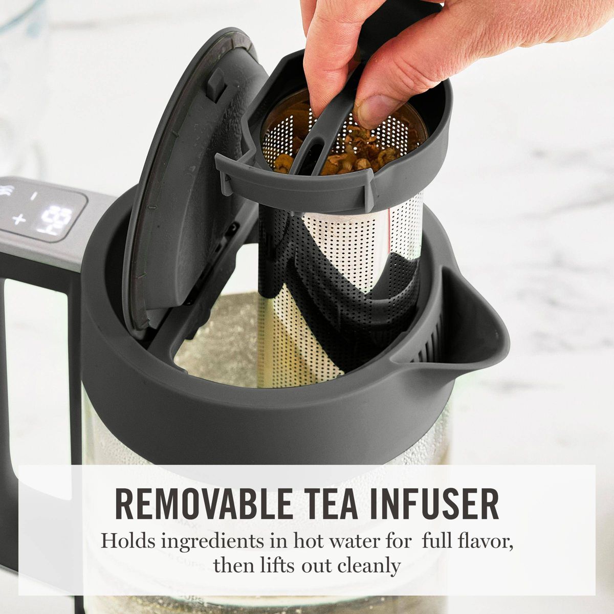 Martha Stewart 1.7L Glass Carafe Electric Kettle with Removable Tea Infuser - thumbnail 5