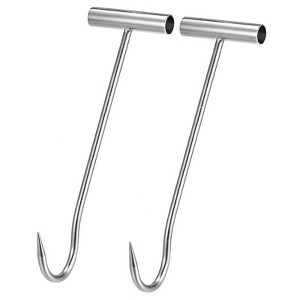 Unique Bargains T-Handle Meat Boning Hooks for Kitchen, Butcher Shop, Restaurant 2 Pcs - 1 of 4