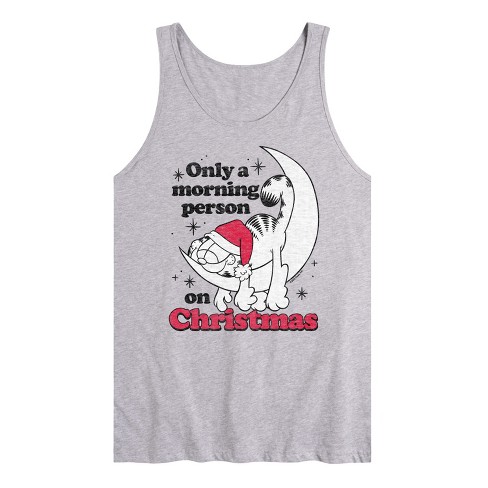 Men's - Garfield - Only A Morning Person On Christmas Graphic Tank Top - image 1 of 2