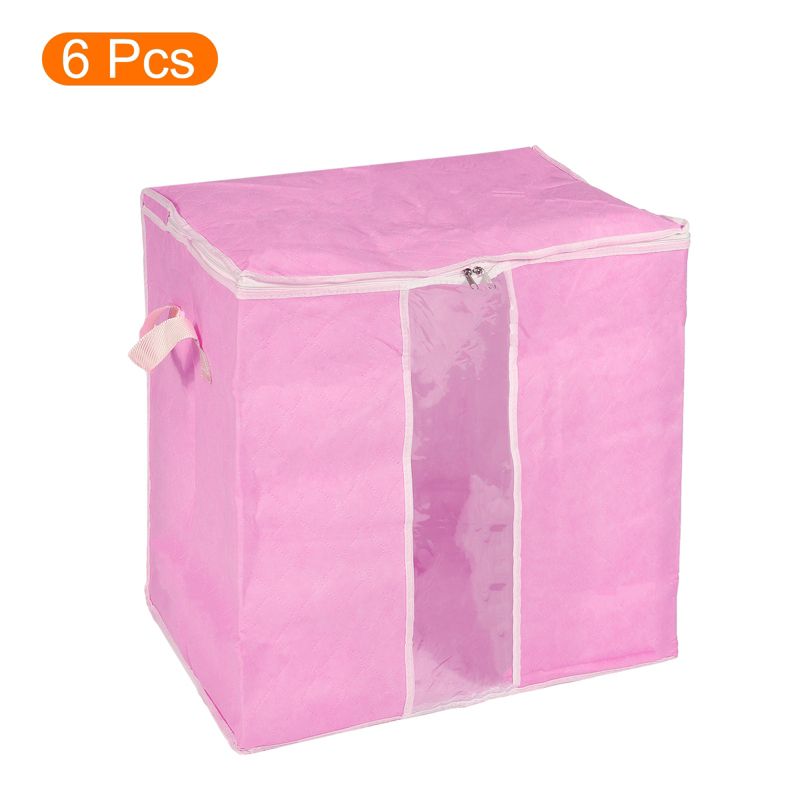 Unique Bargains Foldable Clothes Storage Bags with Reinforced Handle for Clothes Bedding Blankets, 3 of 7