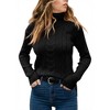 Imily Bela Women's High-Neck Solid Color Long-Sleeve Cable Knit Sweater Top - 2 of 3