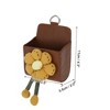 Unique Bargains 1 Pc Car Trash Can Hanging Trash Bin 3.5" Length 2.0" Width 4.3" Height Yellow Brown Faux Leather - 3 of 4