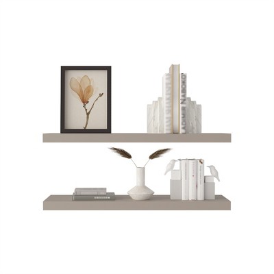 OUTSUPPLY 2 Pcs Floating Shelves, Wall Shelves for Bedroom, Bathroom, Living Room with Easy Installation