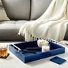 Juvale Decorative Wood Serving Tray with Handles and Coasters - 16.5 x 12.2 x 3.1 in - 2 of 4