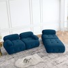 93" Modular Button Velvet/Teddy Fabric Tufted Upholstered Sectional Sofa, L Shaped Sofa with Reversible Ottoman - ModernLuxe - image 4 of 4