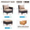 Maggift Patio Seating Sets, 5 Piece Outdoor Sectional Furniture Set with Cushions for Garden, Balcony, and Backyard, Beige, 23.8"*30"*30.7" - 3 of 4