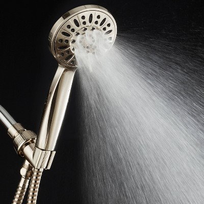 Brushed Nickel 6-Setting High-Pressure Handheld Shower Head