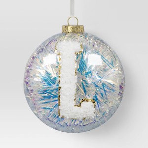 Christmas Monogram Plastic Tinsel Ball L - Wondershop™ - 1 of 3