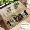 Jojoka Fluted 3 Drawer Dresser, Wide Modern Chest of Drawers with Metal Legs, Wood Storage Cabinet for Bedroom, Living Room, Entryway - 4 of 4