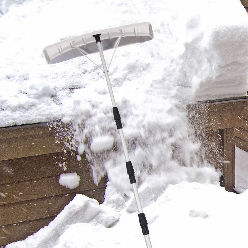 Costway 21FT Telescoping Snow Roof Rake Shovel Large Poly Blade Aluminum Tube Non-Slip Handle, 3 of 11