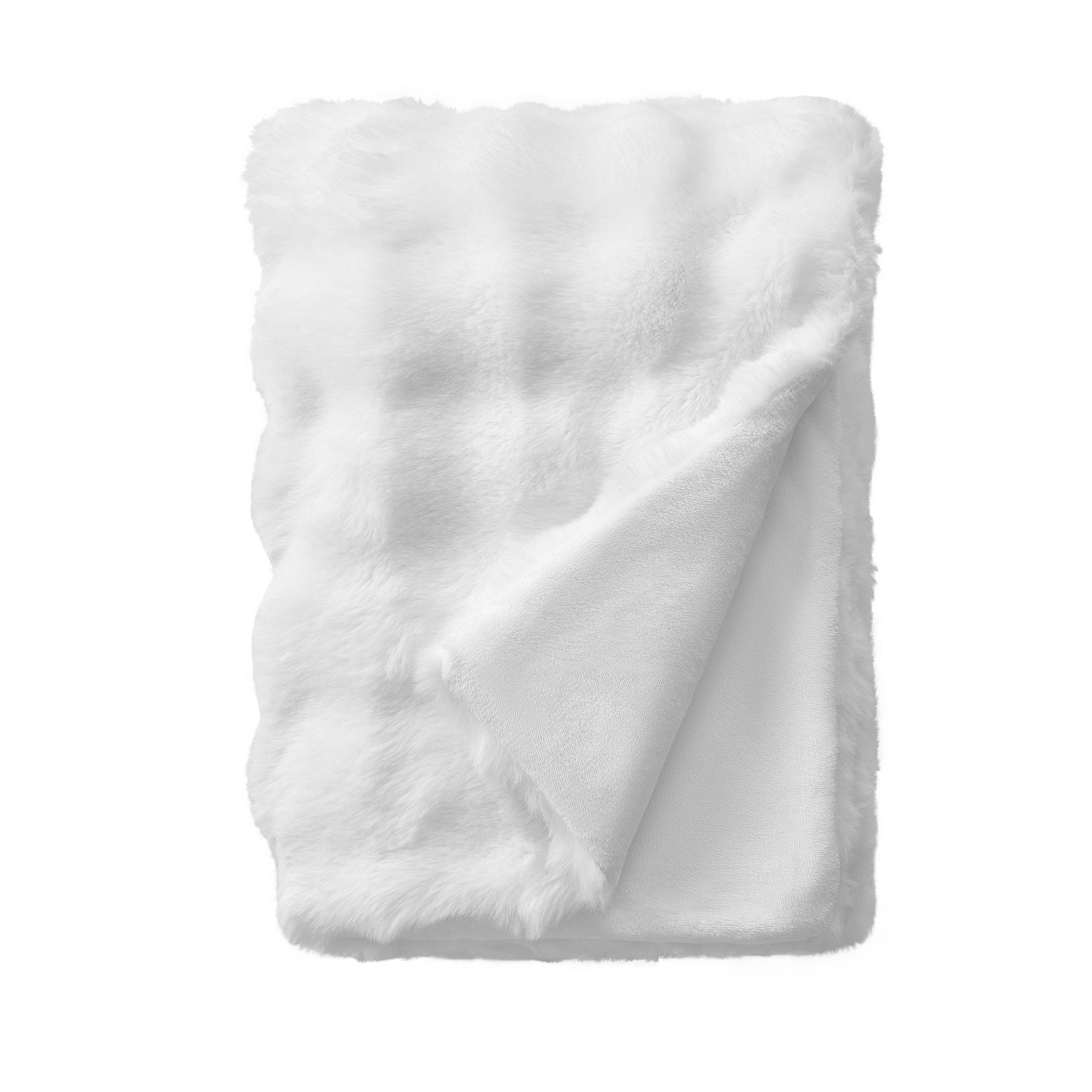 Bubble Faux Fur Throw Blanket Ivory