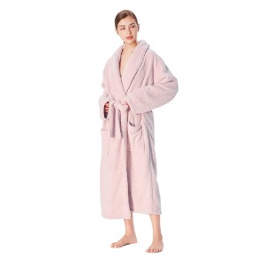 Catalonia Womens Plush Long Robe, Warm Comfy Fluffy Bathrobe, Gift for Her - 1 of 4