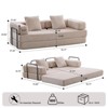 TIRAMISUBEST Convertible Modular Floor Sofa Bed with Metal Frame, 3 Seats Large Loveseat Corduroy Sleeper Couch - 3 of 4