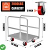 2-in-1 Heavy Duty Panel Truck Cart 36" x 24" All Steel Platform Truck w/Front & 2 Side Handrails 2200 Lbs Cart 6/8 Holes - 2 of 4