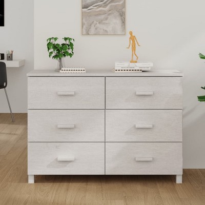 vidaXL Sideboard HAMAR White 44.5 in.x15.7 in.x31.5 in. Solid Wood Pine