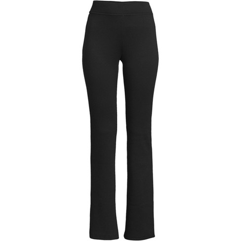 Fleece Lined Straight Leg Pants With Pockets - Black