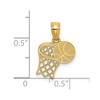 Black Bow Jewelry 14k Yellow Gold Basketball Hoop and Textured Ball Pendant - 4 of 4