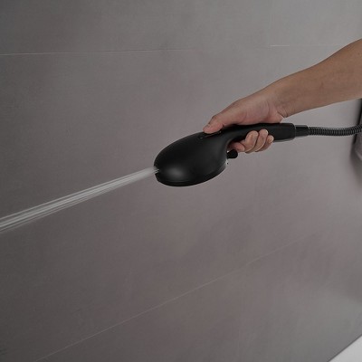 Matte Black Dual Shower Head with Handheld and Stainless Steel Hose