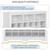 Modern Shoe Cabinet With Curved Base 24 Shoe Cubby Console Table Multi-functional Sideboard For Hallway Bedroom Living Room - 3 of 4