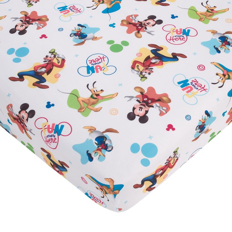 Disney Mickey Mouse Fun Starts Here 2 Piece Toddler Sheet Set - Fitted Bottom Sheet, and Reversible Pillowcase, 2 of 7