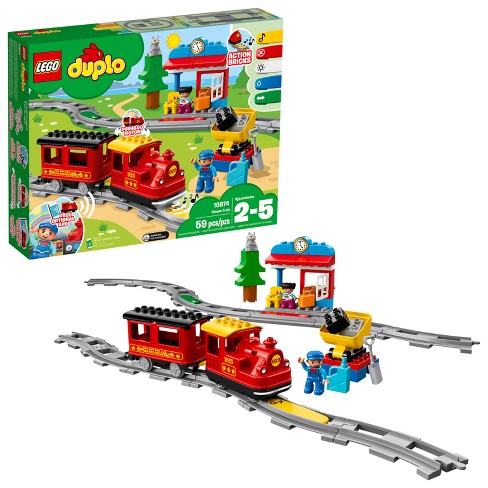 LEGO Duplo Train Track Point Y with Red Frog and Yellow Switch