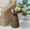 UPHA 16-Inch Round Side Table – Magnesium Oxide Mushroom Shape End Table for Indoor & Outdoor Use - 2 of 4