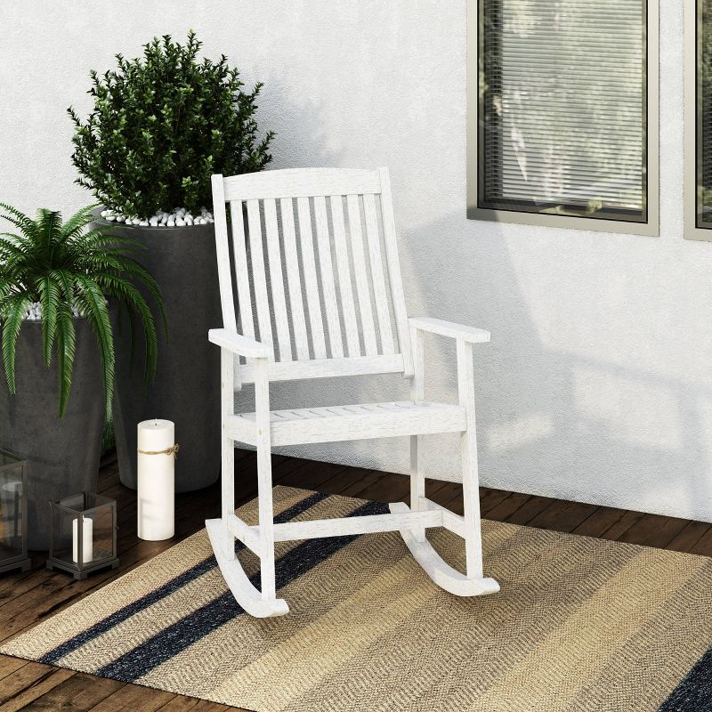 Outdoor Rocking Chair - Whitewash - CorLiving, 1 of 11
