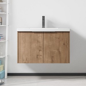 NicBex Floating Bathroom Vanity with Sink,Bathroom Sink Vanity with Soft Close Doors,Modern Bathroom Sink Cabinet for Bathroom,Oak/Walnut - 1 of 4