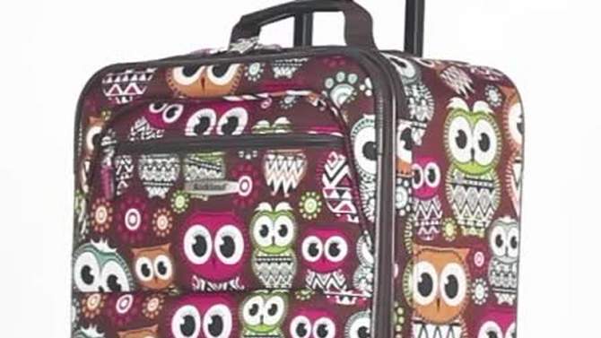 Rockland Jungle 4pc Softside Checked Luggage Set, 4 of 5, play video