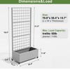 Dovelina Mobile Metal Planter Box, Garden Bed, Trellis for Climbing Plants, Drainage Holes and wheels - 2 of 4