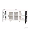 71"W Industrial TV Stand Farmhouse TV Console Cabinet Entertainment Center Sideboard with Cabinet and Metal Open Shelves for TVs Up to 80"-ModernLuxe - 3 of 4