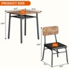 Dining Table for 2 with Storage Rack, Small Kitchen Table for 2 with Metal Frame, Square Table with Upholstered Chairs Set of 2, 3-Piece Dining Room - 2 of 4