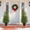 HOMCOM Set of 2 Full Norflok Pine Christmas Tree, 4 ft Artificial Xmas Tree with 133 Molded Tips and Pot Base, Green - 3 of 4