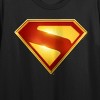 Superman Movie 2025 S Letter inside Diamond Shape, Red and Yellow Emblem, Symbol, Superhero, Power, on Black Short Sleeve Adult Crop T-Shirt - 2 of 3