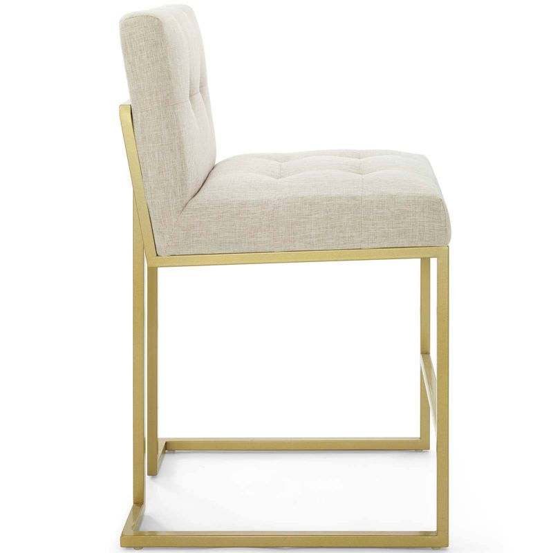 Privy Stainless Steel Upholstered Fabric Counter Height Barstool Gold - Modway, 4 of 10