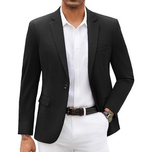 COOFANDY Mens Blazer Jacket One Button Casual Suit Jackets Stretch Knit Sport Coat - 1 of 1