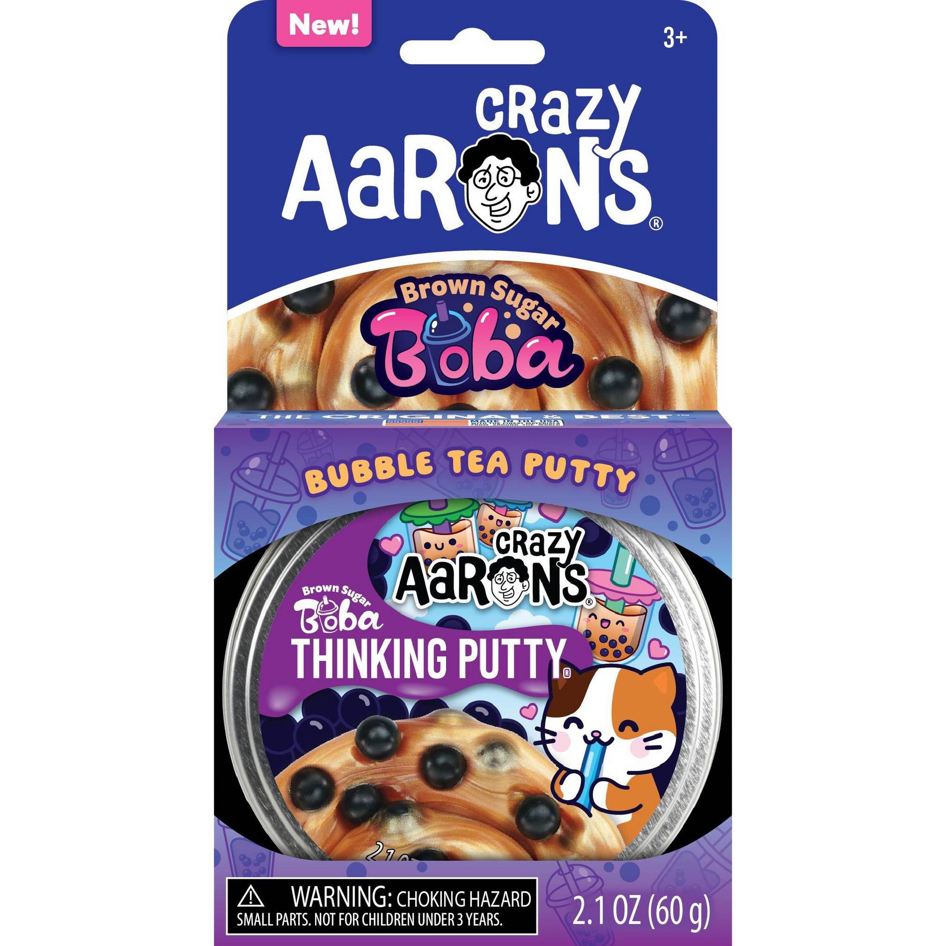 Crazy Aaron's Boba Tea 3.5" Thinking Putty Tin: Educational Sensory Toy, Fidget for Gross Motor Skills