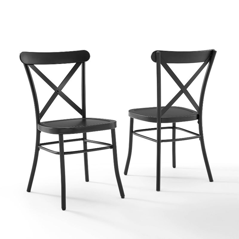 Set of 2 Camille Dining Chair Matte Black - Crosley, 3 of 13