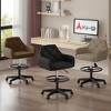 VECELO Home Office Desk Chair PU Leather Office Chair With Height Adjustable Seat Ergonomic Swivel Stool with Back and Arm Black/Beige/Gold - 4 of 4
