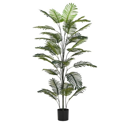NicBex 86" Artificial Palm Tree with Pot Realistic Faux Tropical Plant for Indoor/Outdoor Decor, Easy Maintenance, Sturdy Base, Lifelike Fronds