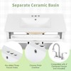 36"W Bathroom Vanity with Ceramic Sink, Freestanding Bathroom Sink Cabinet with Flip-Out Top Drawer & Soft-Closing Doors - ModernLuxe - 4 of 4